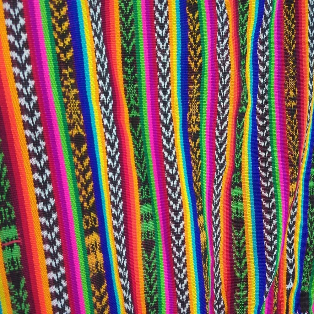 Vintage Native Indigenous Knit Tablecloth Blanket Throw Indigenous Striped Boho